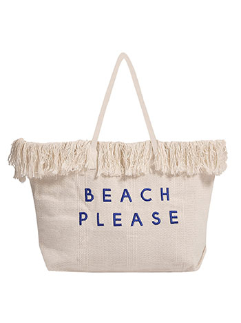 Cotton beach bag in off white