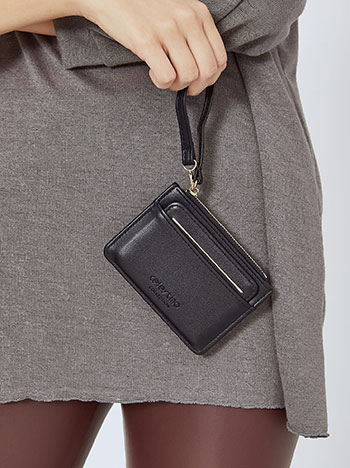 Monochrome small wallet in black
