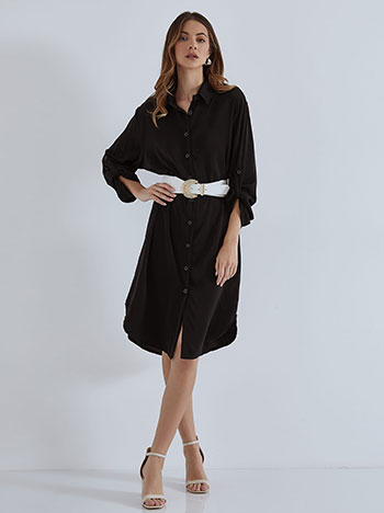Φορέματα/Midi Σεμιζιέ φόρεμα με κλασικό γιακά SM1518.8719+1