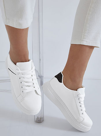 Sneakers with glitter detail in black white