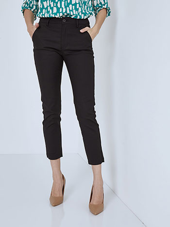 Chino trousers with cotton in black