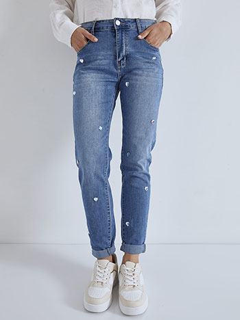 Jeans with strass stones in blue