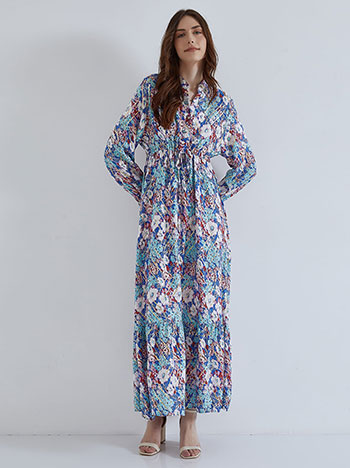 Φορέματα/Maxi Floral φόρεμα με μεταλλιζέ λεπτομέρειες SM1738.8192+4