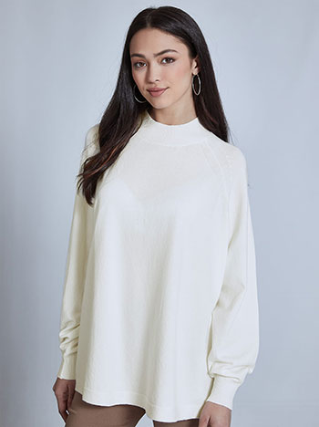 Μπλούζες/Πουλόβερ Μονόχρωμο πουλόβερ με ριπ λεπτομέρειες SM1794.4152+5