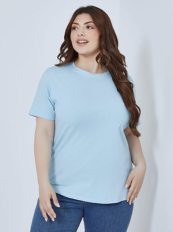 Μονόχρωμο T-shirt σε γαλάζιο
