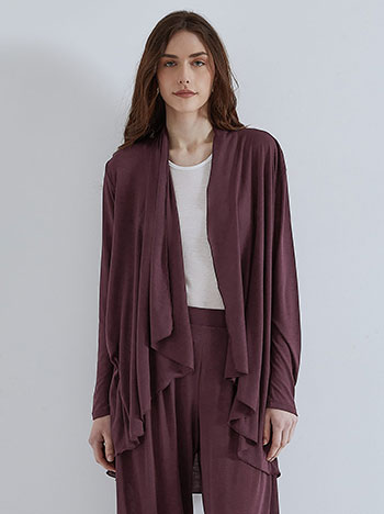 Asymmetric cardigan in purple