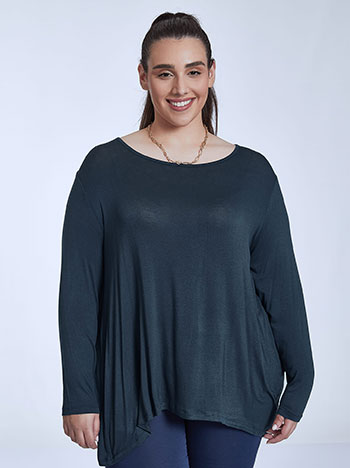 Oversized knitted top in dark blue