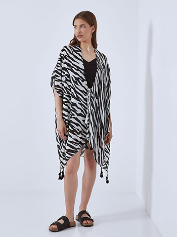 Kimono in zebra print in black