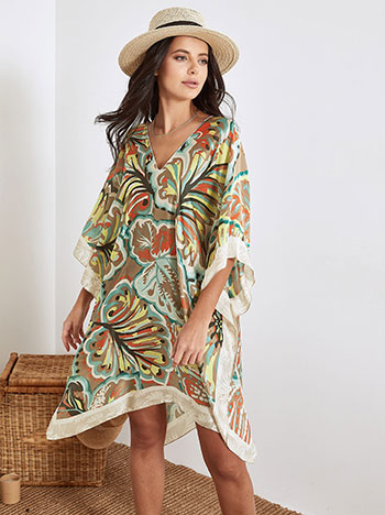 Satin printed kaftan in set 1