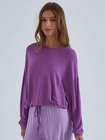 Top with cord in purple