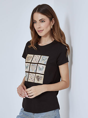 Μπλούζες/T-shirts T-shirt με καρδιές και πεταλούδες SM7612.4025+1