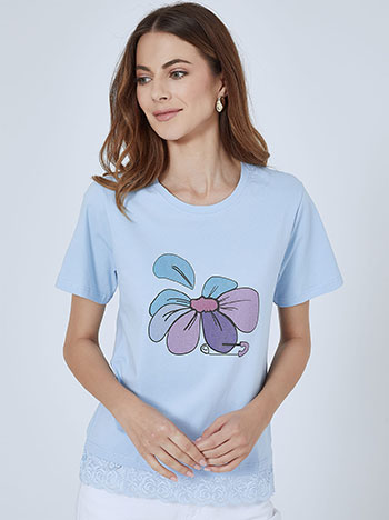Μπλούζες/T-shirts T-shirt με στάμπα λουλούδι SM7612.4048+2