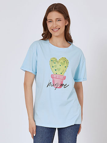 Μπλούζες/T-shirts T-shirt κάκτος με καρδιές SM7612.4329+2
