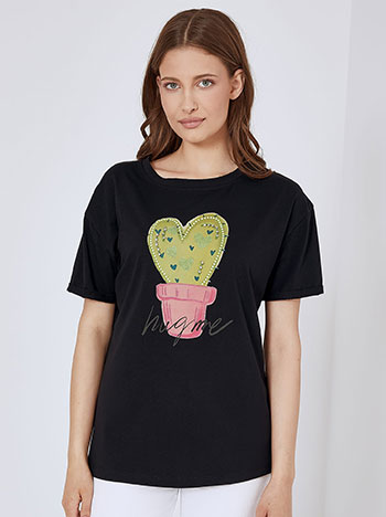 Μπλούζες/T-shirts T-shirt κάκτος με καρδιές SM7612.4329+1