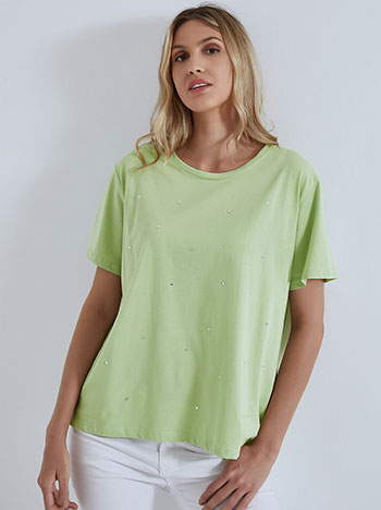 Μπλούζες/T-shirts T-shirt με strass SM7616.4147+2