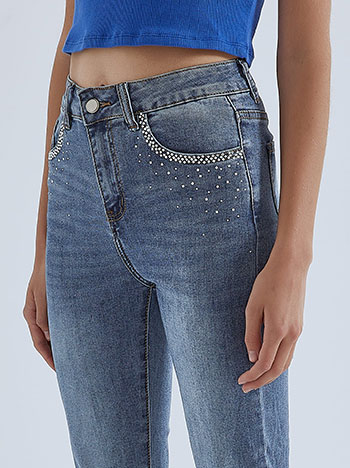 Jeans with strass in blue