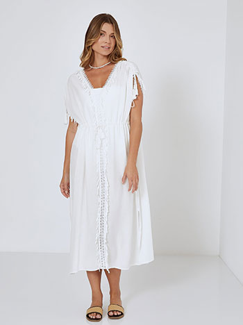 Cotton kaftan in white