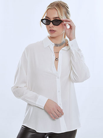Μπλούζες/Πουκάμισα Μονόχρωμο πουκάμισο με κλασικό γιακά SM7631.3219+3