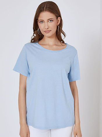 Μπλούζες/T-shirts T-shirt με αφινίριστη λαιμόκοψη SM7639.4533+6