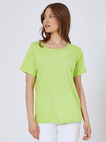 Μπλούζες/T-shirts T-shirt με αφινίριστη λαιμόκοψη SM7639.4533+11