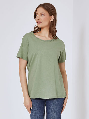 Μπλούζες/T-shirts T-shirt με αφινίριστη λαιμόκοψη SM7639.4533+9