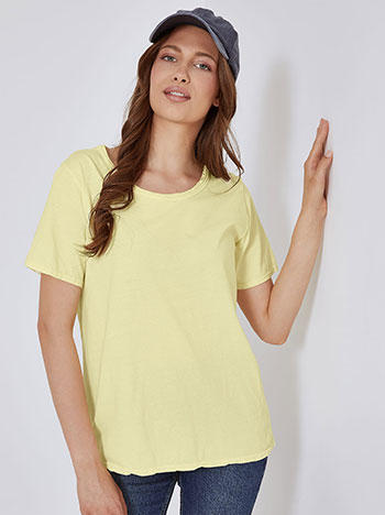 Μπλούζες/T-shirts T-shirt με αφινίριστη λαιμόκοψη SM7639.4533+3