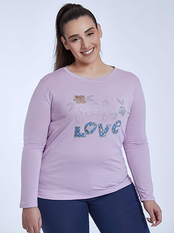 Top self love with strass in light purple