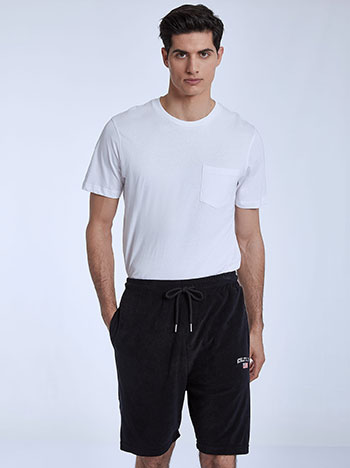 Mens terry shorts with cotton in black