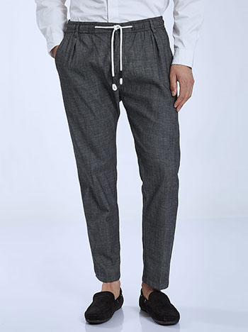 Men s trousers with cotton in dark blue