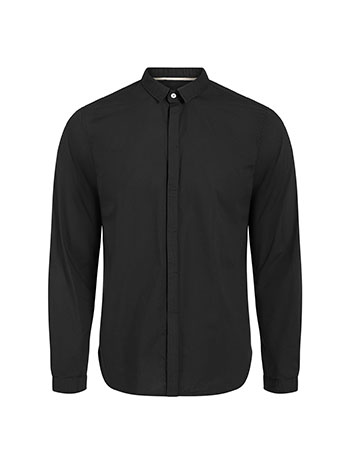 Ανδρικό βαμβακερό πουκάμισο σε μαύρο