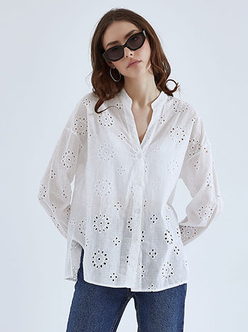 Μπλούζες/Πουκάμισα Κιπούρ βαμβακερό πουκάμισο SM7693.3083+1