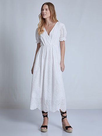 Φορέματα/Midi Κεντητό διάτρητο βαμβακερό φόρεμα SM7693.8502+2