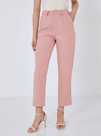 Office trousers with pleats in pink