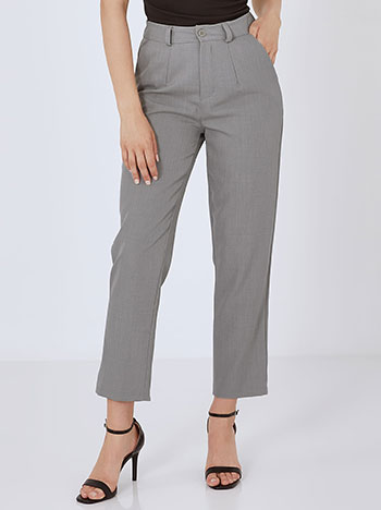 Office trousers with pleats in grey