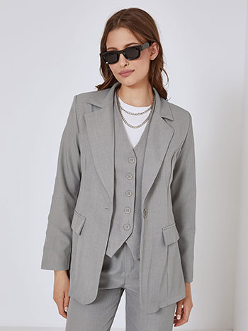 Blazer with decorative pockets in grey