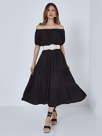 Φορέματα/Midi Φόρεμα με ελαστική λαιμόκοψη SM7814.8758+1