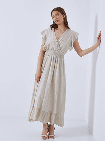 Φορέματα/Maxi Κρουαζέ φόρεμα σε ανάγλυφο ύφασμα SM7814.8849+3