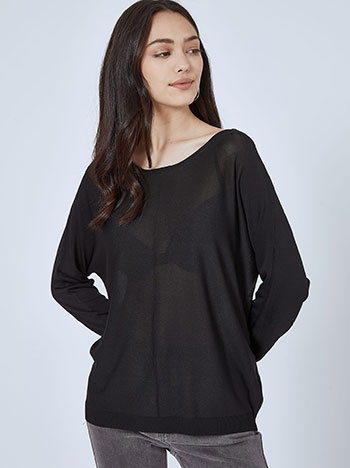 Μπλούζες/Μακρυμάνικες Μονόχρωμη μπλούζα με διακοσμητική ραφή SM7891.4276+1