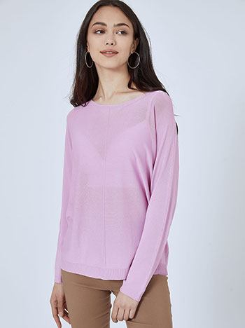 Μπλούζες/Μακρυμάνικες Μονόχρωμη μπλούζα με διακοσμητική ραφή SM7891.4276+4