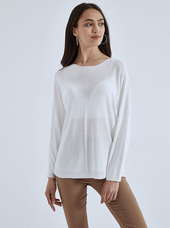 Μπλούζες/Μακρυμάνικες Μονόχρωμη μπλούζα με διακοσμητική ραφή SM7891.4276+6