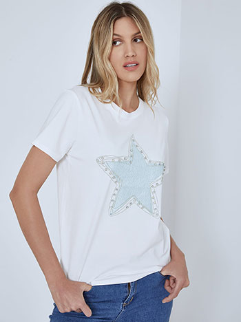 Μπλούζες/T-shirts T-shirt με αστέρι και strass SM7895.4079+2