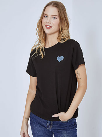 Μπλούζες/T-shirts Μονόχρωμο T-shirt με καρδιά SM7895.4797+7