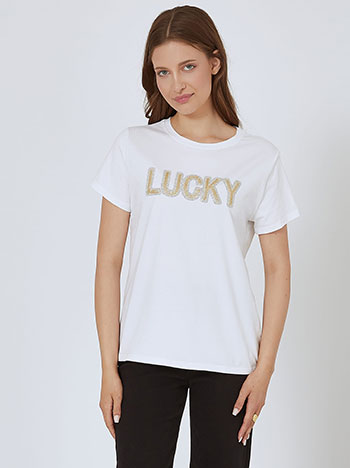 Μπλούζες/T-shirts T-shirt Lucky με strass SM7895.4875+5