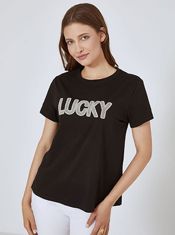 Μπλούζες/T-shirts T-shirt Lucky με strass SM7895.4875+3