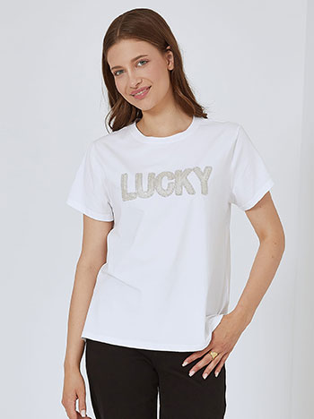 Μπλούζες/T-shirts T-shirt Lucky με strass SM7895.4875+2