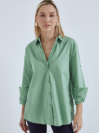 Βαμβακερό πουκάμισο σε πράσινο ανοιχτό