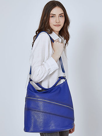 Leather effect bag in blue
