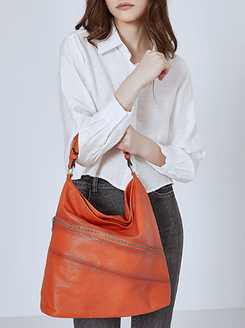 Leather effect bag in orange