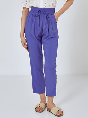 Cotton trousers in electric blue
