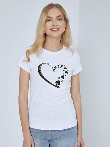 Μπλούζες/T-shirts T-shirt με καρδιές και αστέρια SM7958.4773+1